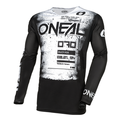 Motocross shirt O'NEAL MAYHEM SCARZ BLACK/WHITE V.24