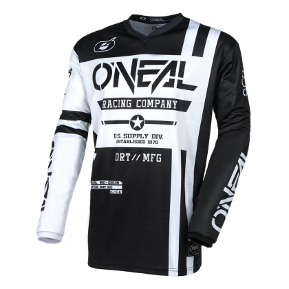 Motocross shirt O`NEAL ELEMENT WARHAWK BLACK/WHITE