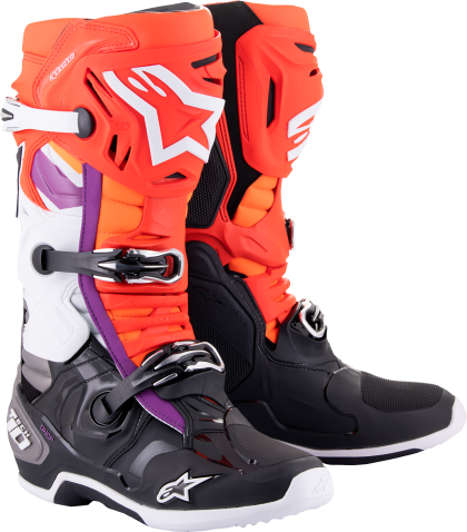 Ghete de motocross ALPINESTARS TECH 10 BK/RD/OR/WT