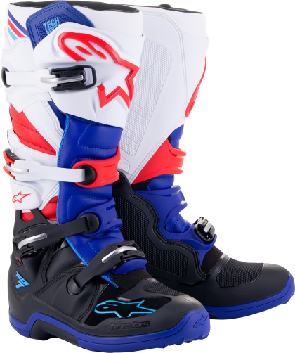 ALPINESTARS TECH 7 BK/BL/RD/WT motocross boots