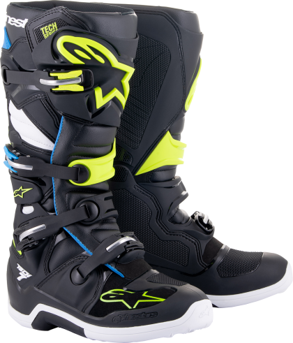 ALPINESTARS TECH 7 BK/BL/YL FLUO μπότες μοτοκρός