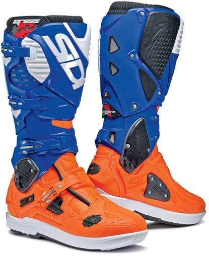 Motocross boots SIDI CROSSFIRE 3 SRS ORANGE FLUO WHITE BLUE LIMITED