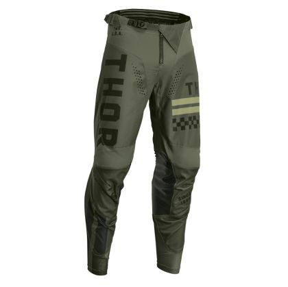 Pantaloni de motocross THOR PULSE COMBAT ARMY/NEGRU