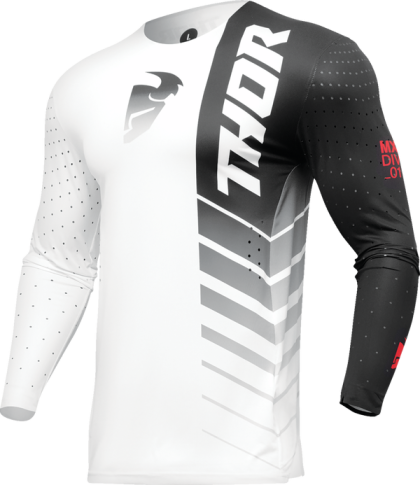 Motocross Jersey THOR PRIME ANALOG BLACK/WHITE