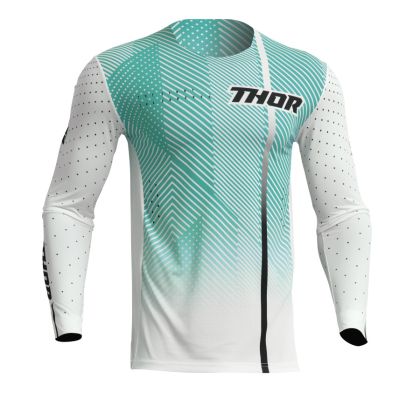 Motocross Jersey THOR PRIME TECH WHITE/TEAL