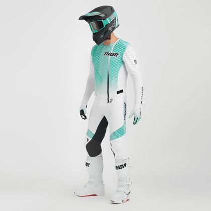 Motocross Jersey THOR PRIME TECH WHITE/TEAL