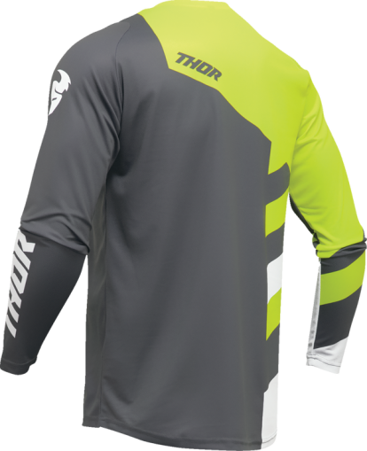 Motocross Jersey THOR SECTOR CHECKER GRAY/ACID