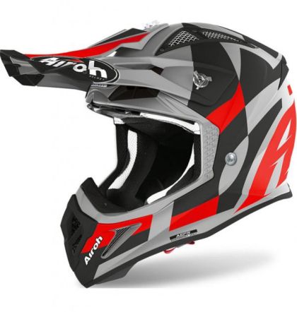 Motocross helmet AIROH AVIATOR ACE TRICK RED MATT