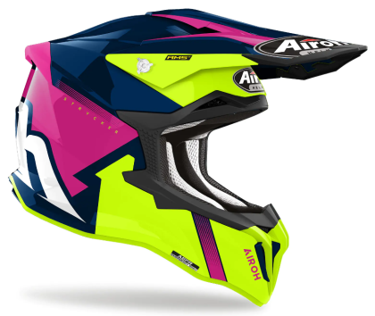 Motocross helmet AIROH STRYCKER BLAZER BLUE PINK GLOSS