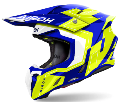 Motocross helmet AIROH TWIST 3 DIZZY BLUE/YELLOW GLOSS