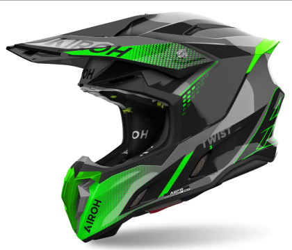 Motocross helmet AIROH TWIST 3 SHARD GREEN GLOSS