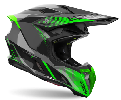 Motocross helmet AIROH TWIST 3 SHARD GREEN GLOSS