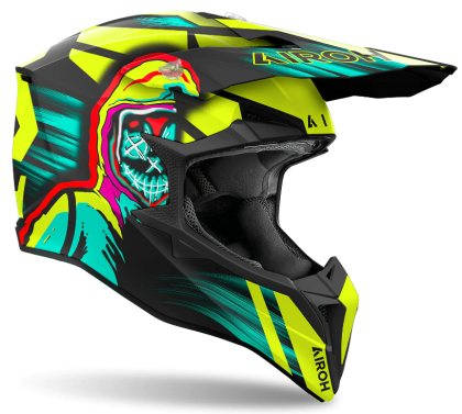 Motocross helmet AIROH WRAAAP CYBER YELLOW MATT