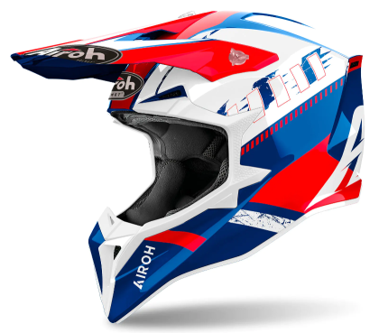 AIROH WRAAAP FEEL BLUE RED GLOSS motocross helmet