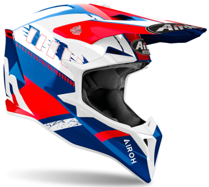 AIROH WRAAAP FEEL BLUE RED GLOSS motocross helmet