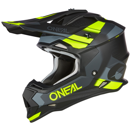 Motocross helmet O'NEAL 2SERIES SPYDE V.23 BLACK/GRAY/NEON YELLOW