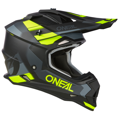 Motocross helmet O'NEAL 2SERIES SPYDE V.23 BLACK/GRAY/NEON YELLOW