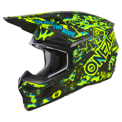 Motocross helmet O'NEAL 3SERIES ASSAULT BLACK/NEON YELLOW V.24