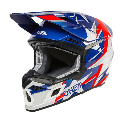 Motocross helmet O'NEAL 3SERIES RIDE BLUE/WHITE/RED V.24