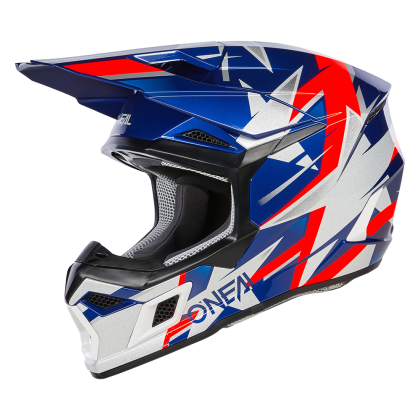 Motocross helmet O'NEAL 3SERIES RIDE BLUE/WHITE/RED V.24