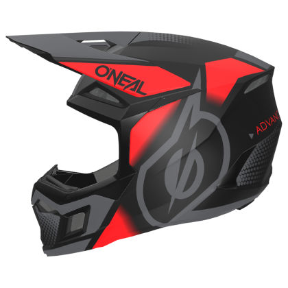 Motocross helmet O'NEAL 3SERIES VISION BLACK/RED/GRAY V.24