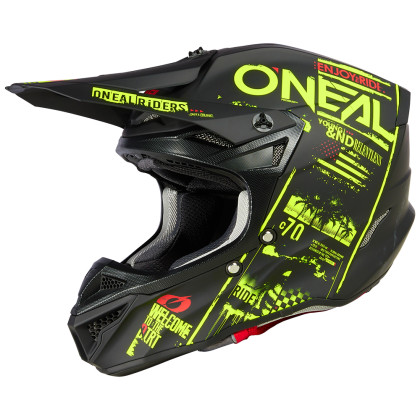 Casca motocross O'NEAL 5SERIES POLYACRYLITE ATTACK V.23 NEGRU/GALBEN NEON