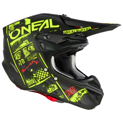 Motocross helmet O'NEAL 5SERIES POLYACRYLITE ATTACK V.23 BLACK/NEON YELLOW