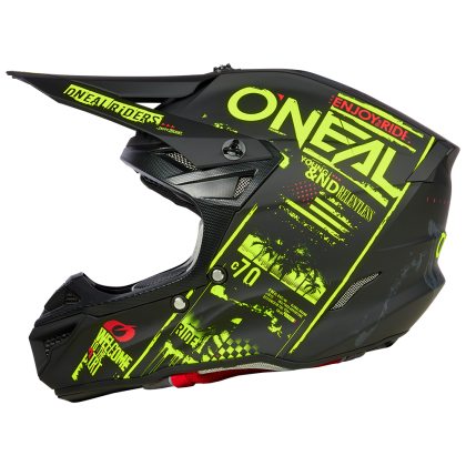 Motocross helmet O'NEAL 5SERIES POLYACRYLITE ATTACK V.23 BLACK/NEON YELLOW