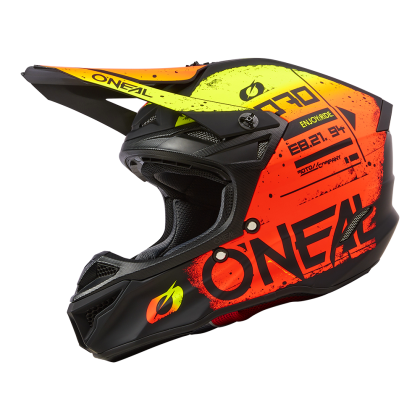 Casca motocross O'NEAL 5SERIES SCARZ NEGRU/ROSU/GALBEN V.24