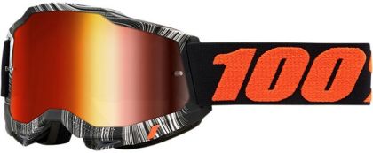 Motocross Goggles 100% ACCURI2 GEOSPACE - MIRROR RED