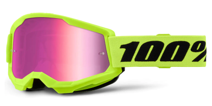 Ochelari Motocross 100% STRATA2 GALBEN NEON- ROZ OGLINDĂ