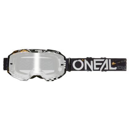 Ochelari Motocross O'NEAL B-10 ATTACK BLACK/WHITE - SILVER MIRROR V.24