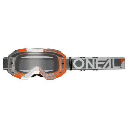 Ochelari Motocross O'NEAL B-10 DUPLEX ALB/GRI/ORANGEL - TRANSPARENT V.24