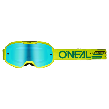 Ochelari motocross O'NEAL B-10 SOLID NEON YELLOW - RADIUM BLUE V.24