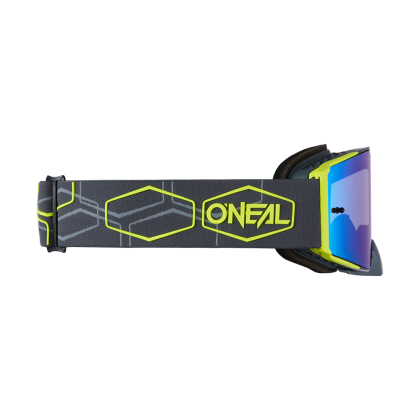 Мотокрос очила O`NEAL B-30 HEXX V.22 GRAY/NEON YELLOW - RADIUM BLUE