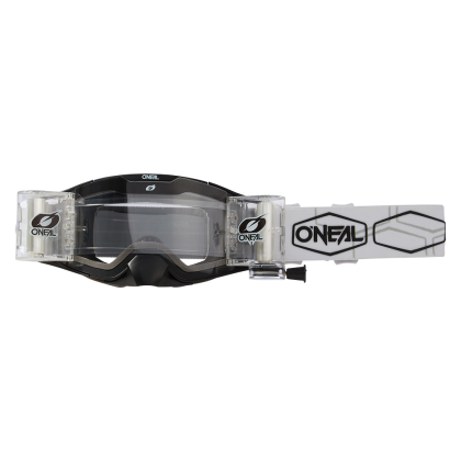 Motocross Goggles O`NEAL B-30 ROLL OFF HEXX V.22 BLACK/WHITE - CLEAR