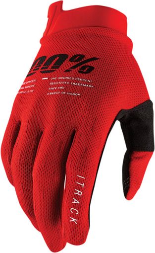 Motocross gloves 100% iTRACK RED