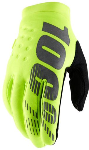 Motocross Gloves 100% BRISKER FLUO YELLOW