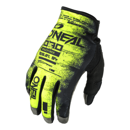 Motocross gloves O'NEAL MAYHEM SCARZ BLACK/NEON YELLOW V.24