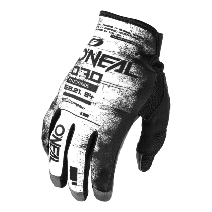 Motocross gloves O'NEAL MAYHEM SCARZ BLACK/WHITE V.24