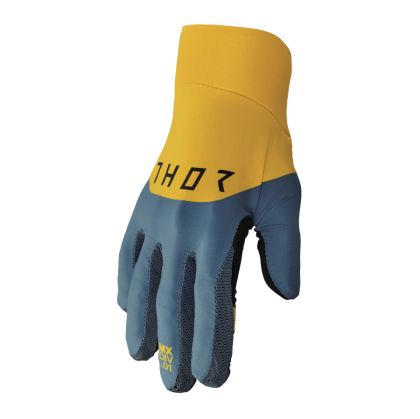 Motocross gloves THOR AGILE RIVAL TEAL/YELLOW