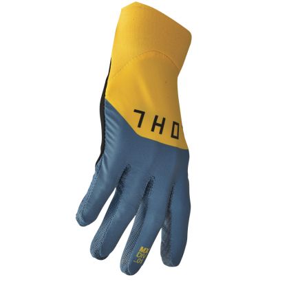 Motocross gloves THOR AGILE RIVAL TEAL/YELLOW