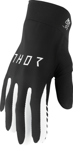 Motocross Gloves THOR AGILE SOLID BLACK/WHITE