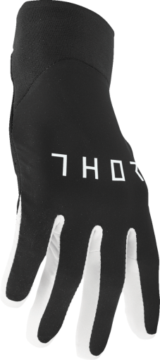 Motocross Gloves THOR AGILE SOLID BLACK/WHITE