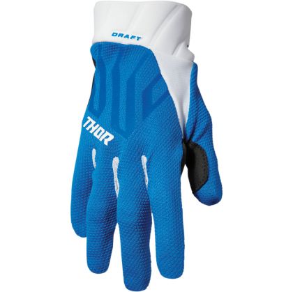 Motocross gloves THOR DRAFT BLUE/WHITE