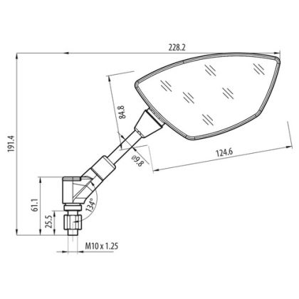 Bat 91634 Motorcycle Mirrors