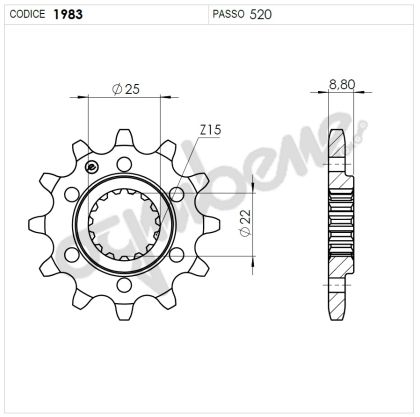 Front sprocket (pinion) TROFEO 361983Z15