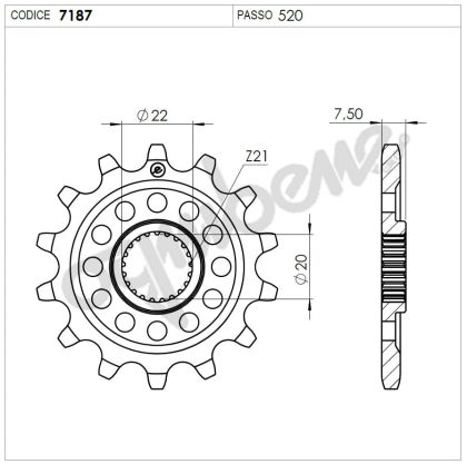 Front sprocket (pinion) TROFEO 367187Z14