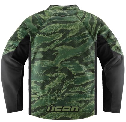 Textile motorcycle jacket ICON HOOLIGAN CE TIGER`S BLOOD GREEN