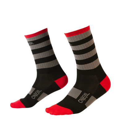 Cycling socks O'NEAL MTB PERFORMANCE STRIPE BLACK/GRAY/RED